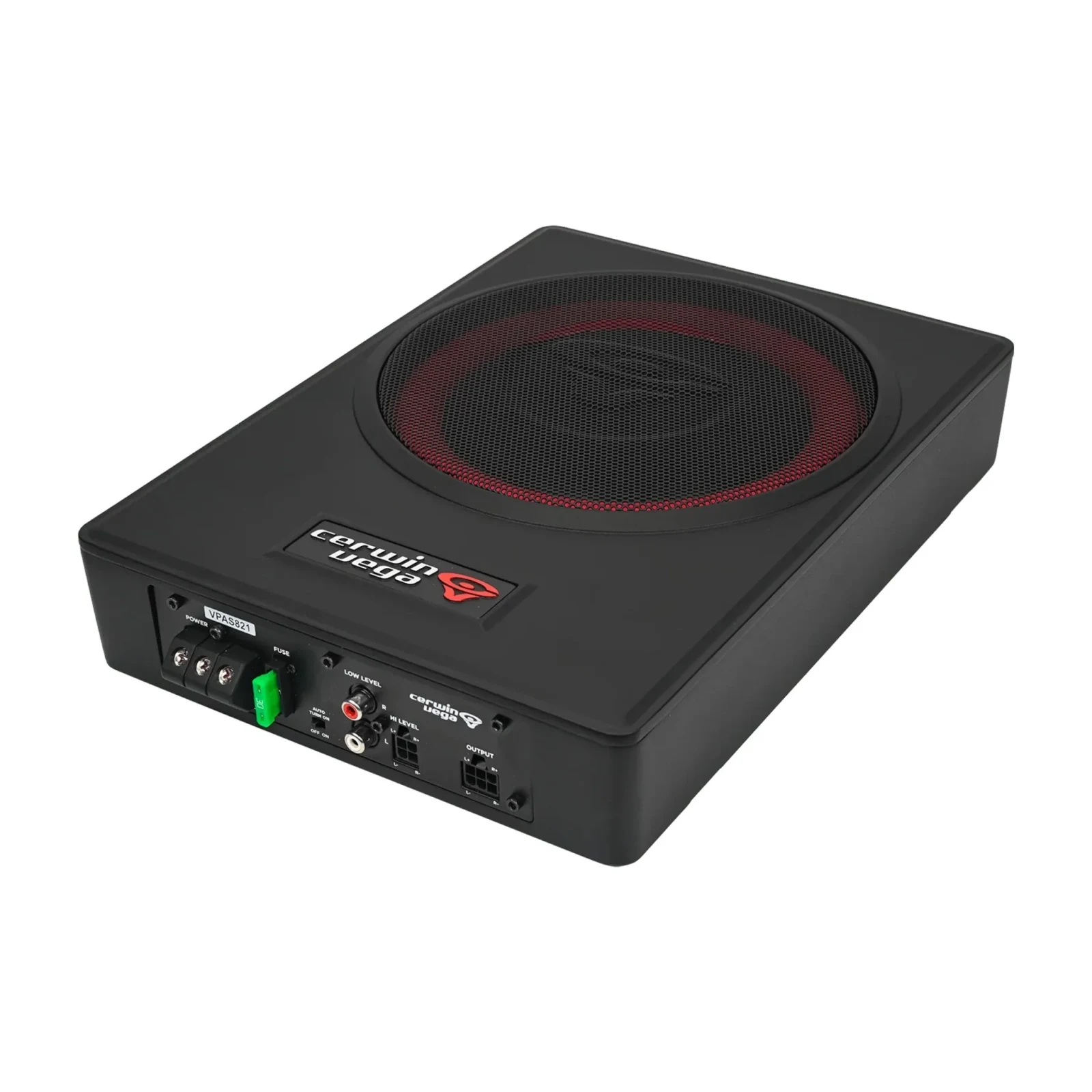 Cerwin-Vega 8" Powered Slim Subwoofer Enclosure with 2CH Output for Additional Speakers 1