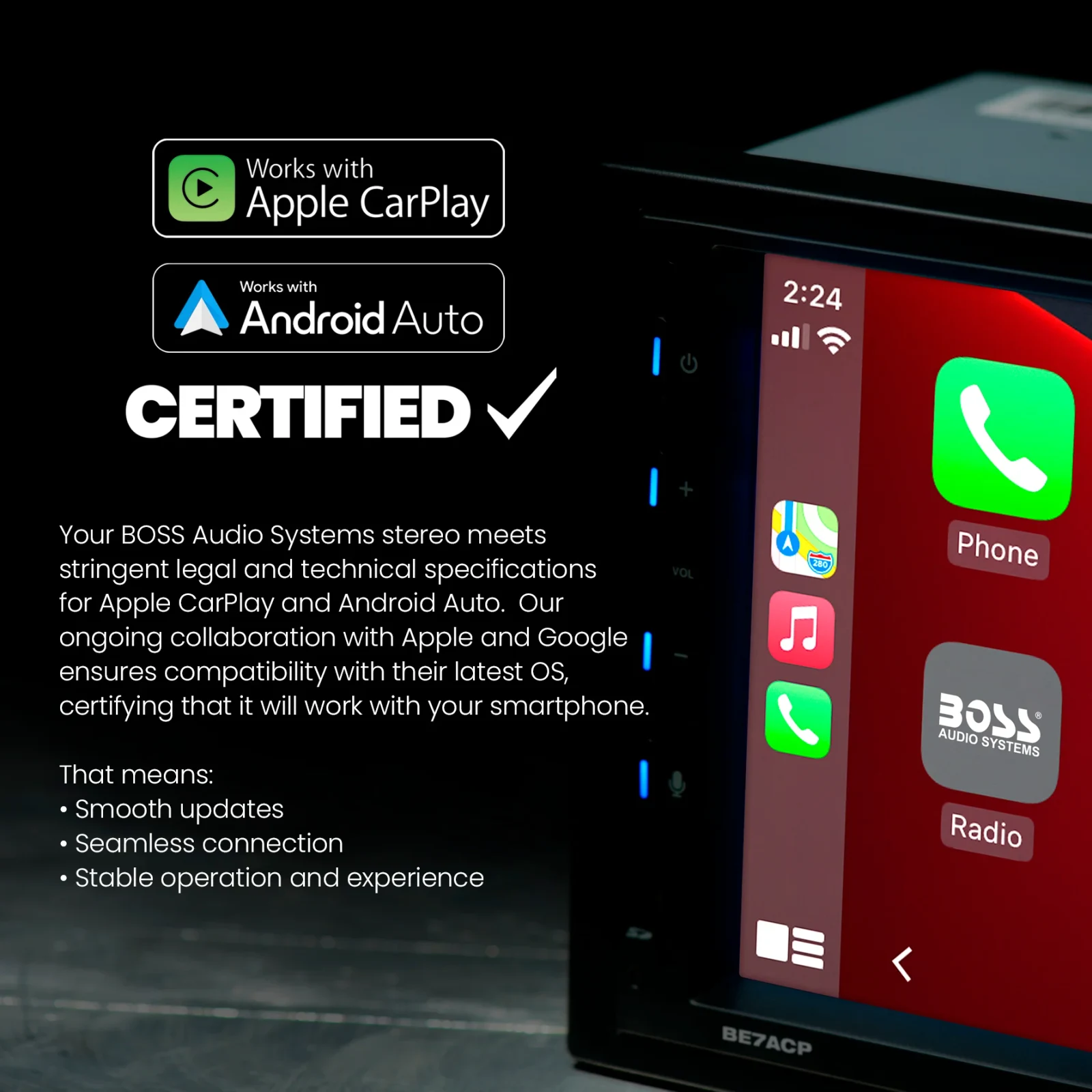 Boss Elite 10.1-Inch Wireless CarPlay Multimedia Receiver 5