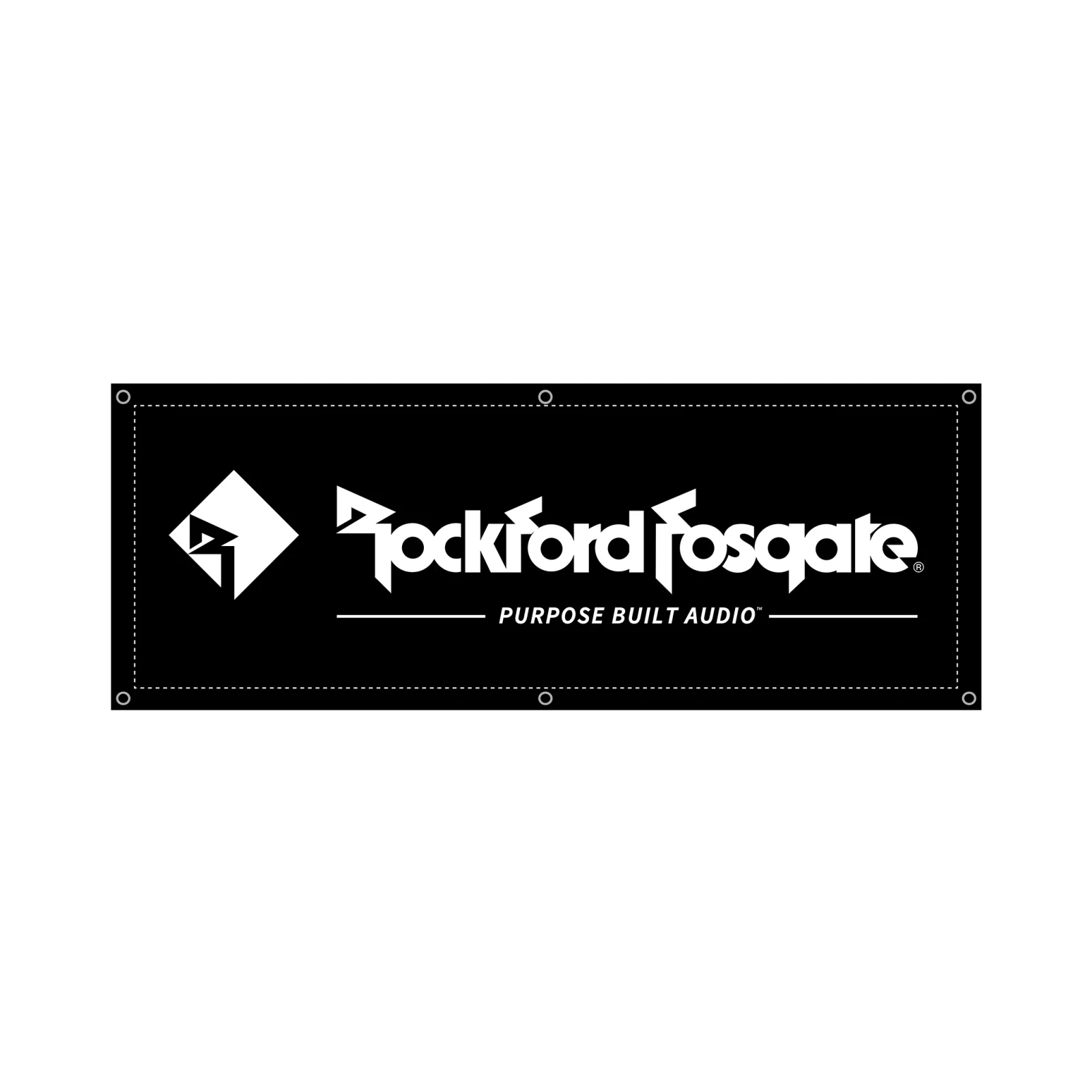 Rockford Fosgate 8-ft x 3-ft Black Vinyl Banner w/ White Logo 1