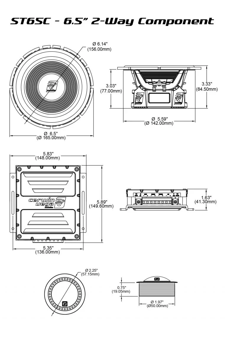 Cerwin-Vega Stroker Series 6.5" 2-Way Component Speaker Set 6