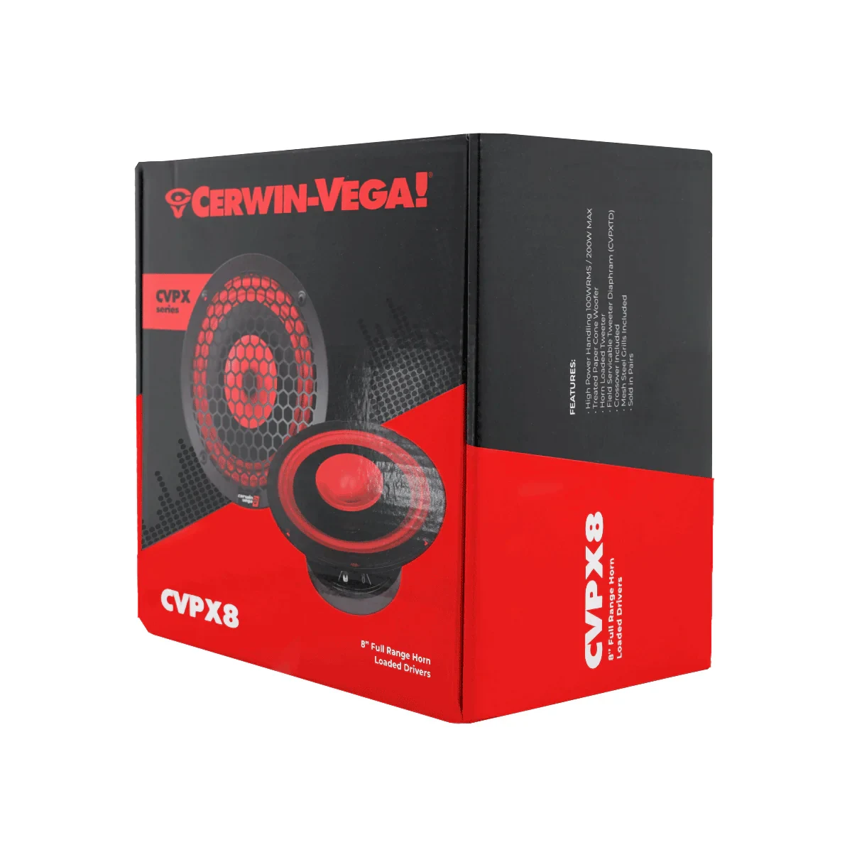 Cerwin-Vega CVPX Series 8" 2-Way Full Range Speaker w/Horn Tweeter 8