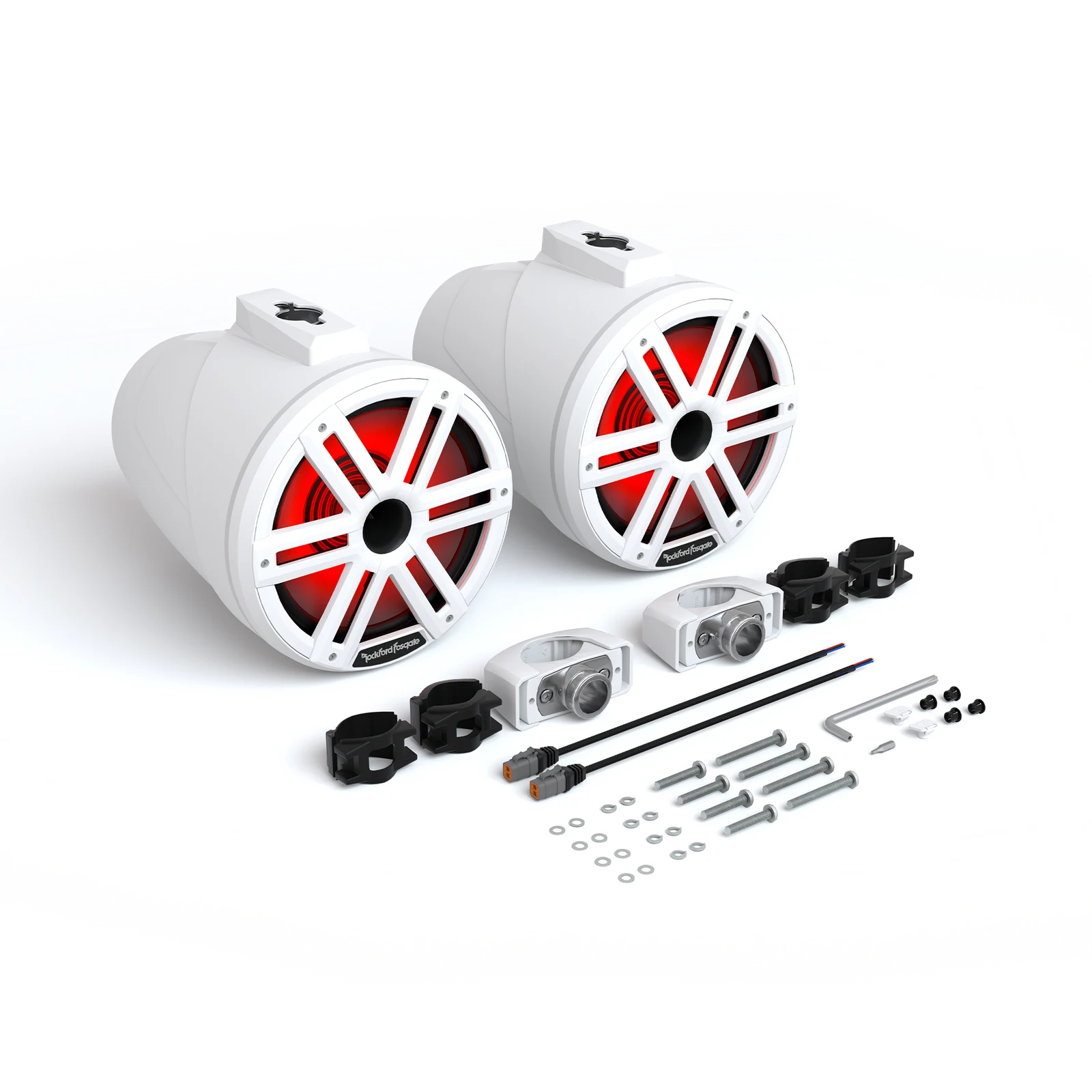 Rockford Fosgate 10-inch Color Optix Horn Wake-Tower Speakers - White (Pair) 8