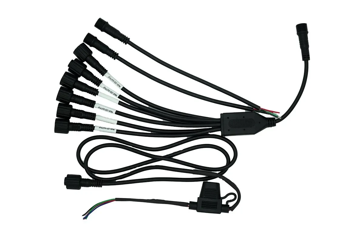 Memphis Audio 1-to-6 RGB LED Splitter and Wiring Harness 1