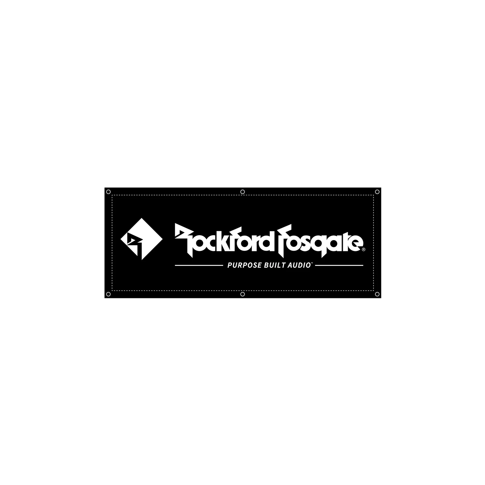 Rockford Fosgate 2-ft x 5-ft Black Vinyl Banner w/ White Logo 1