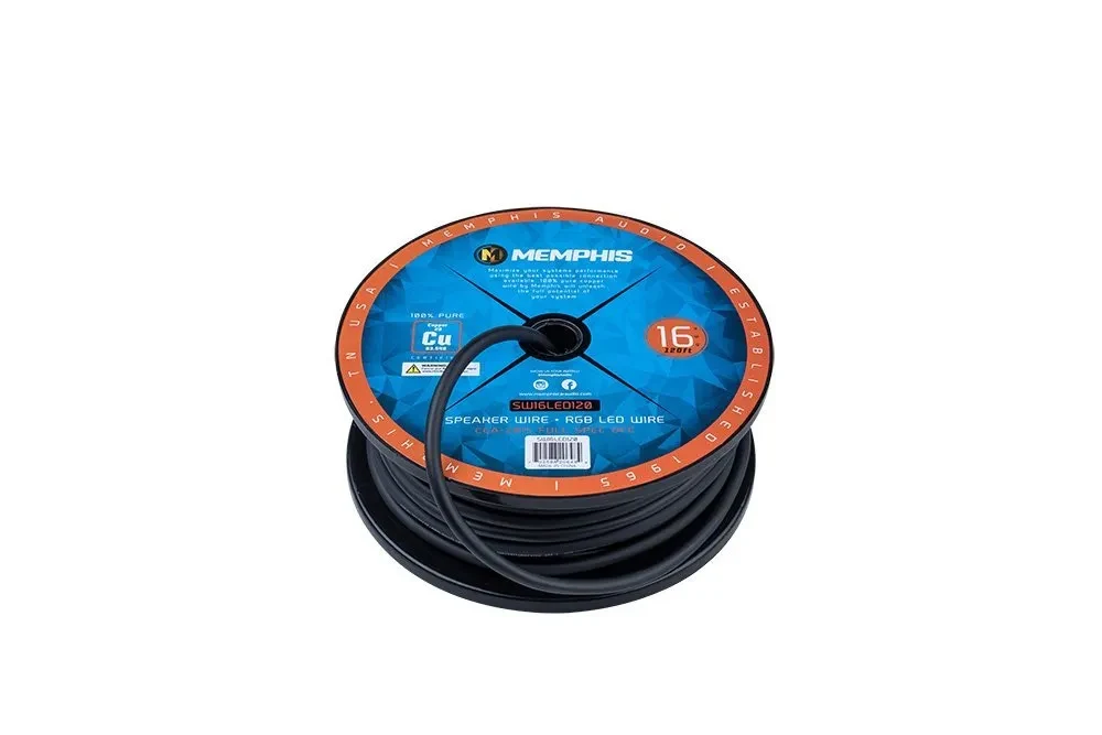 Memphis Audio SW16LED120 6-Conductor Speaker/RGB Cable, 120-ft Spool 2